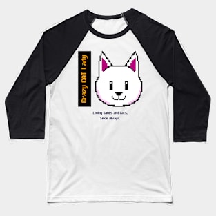 Crazy Cat Lady Gamer Baseball T-Shirt